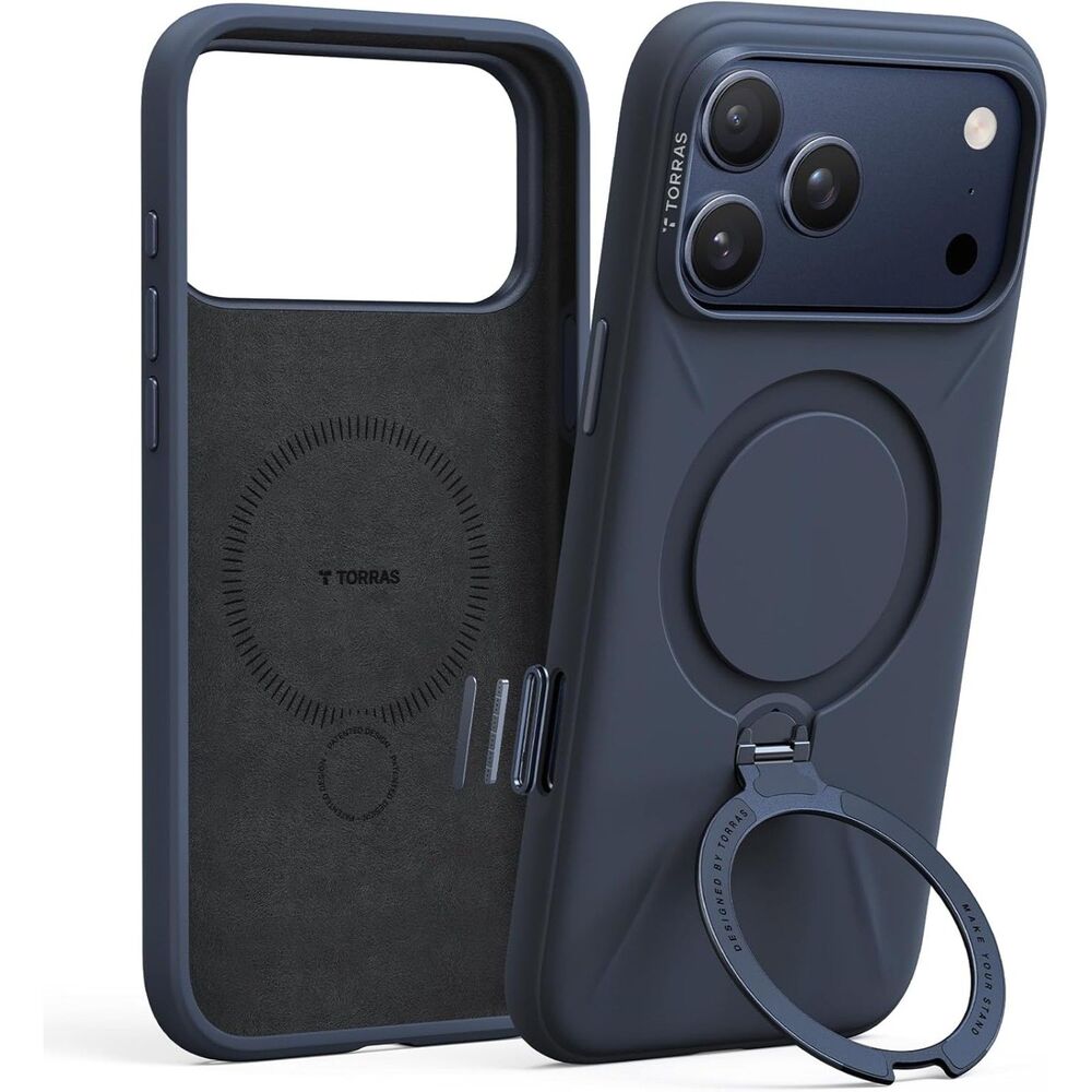 TORRAS Ostand Q3 Liquid Silicone Case for iPhone 17 Pro - 360 Magnetic Stand